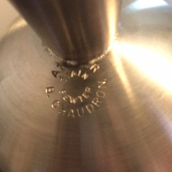 Bernard Chaudron brushed oil lamp in pewter - Picture 4 of 5